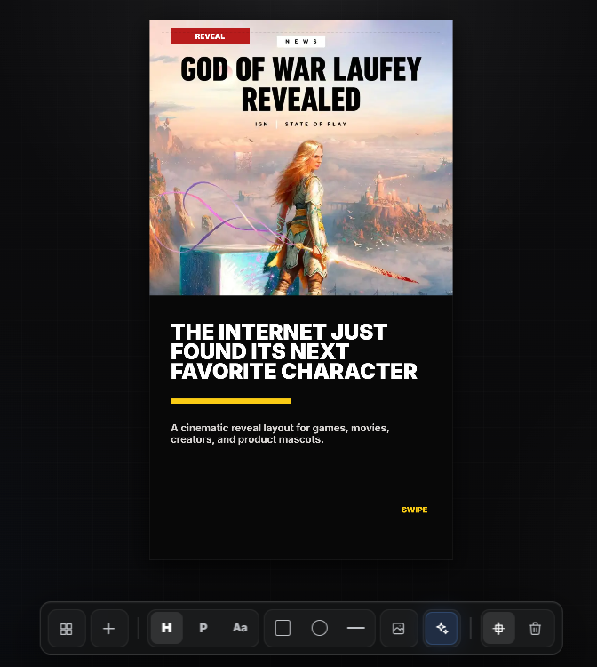 Mobile landing preview in Cine