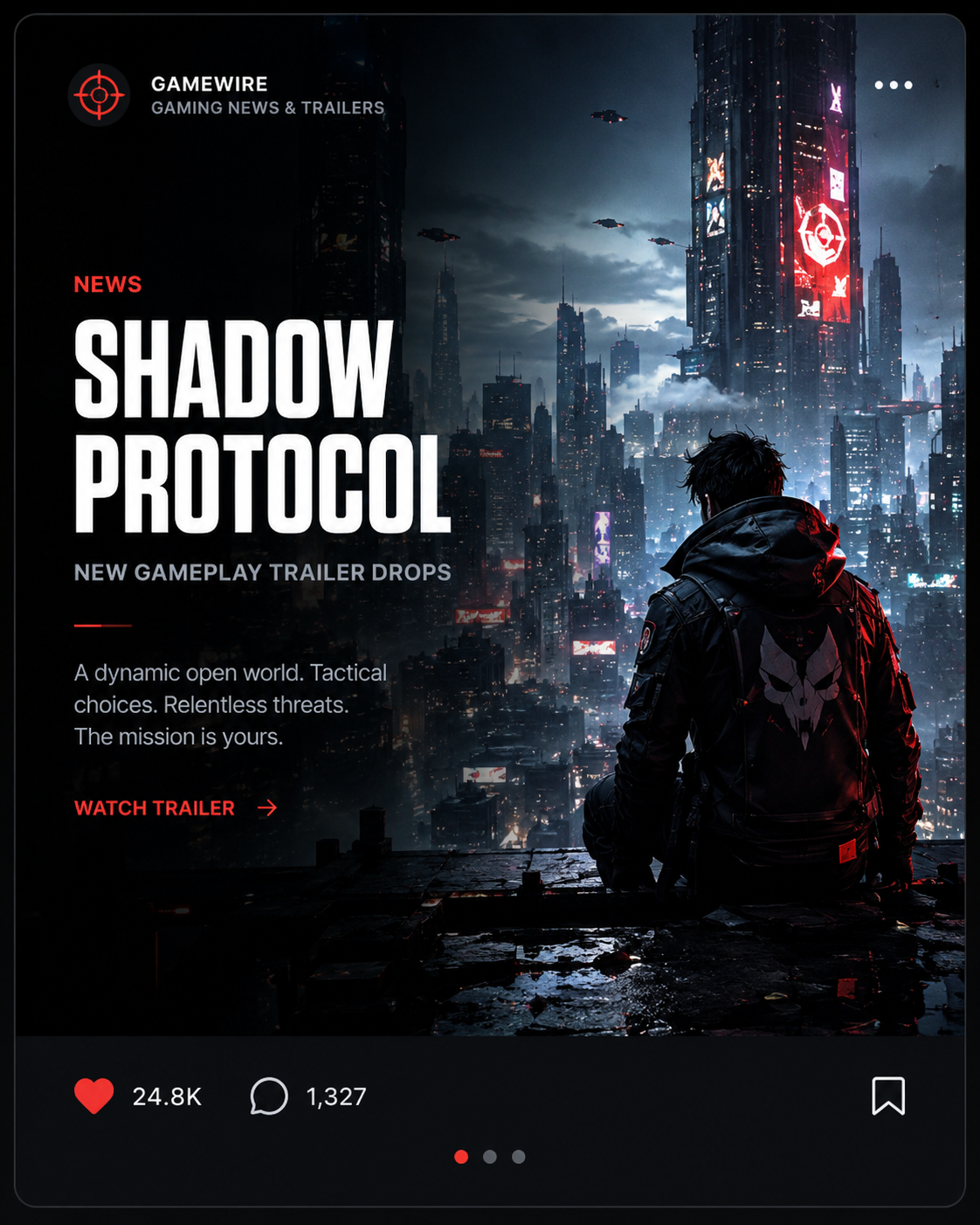 Gaming news page style example